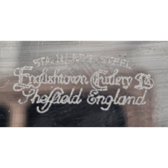 Englishtown Cutlery Sheffield England 6 Orange Bakelite Stainless Steak Knives - Picture 5 of 5